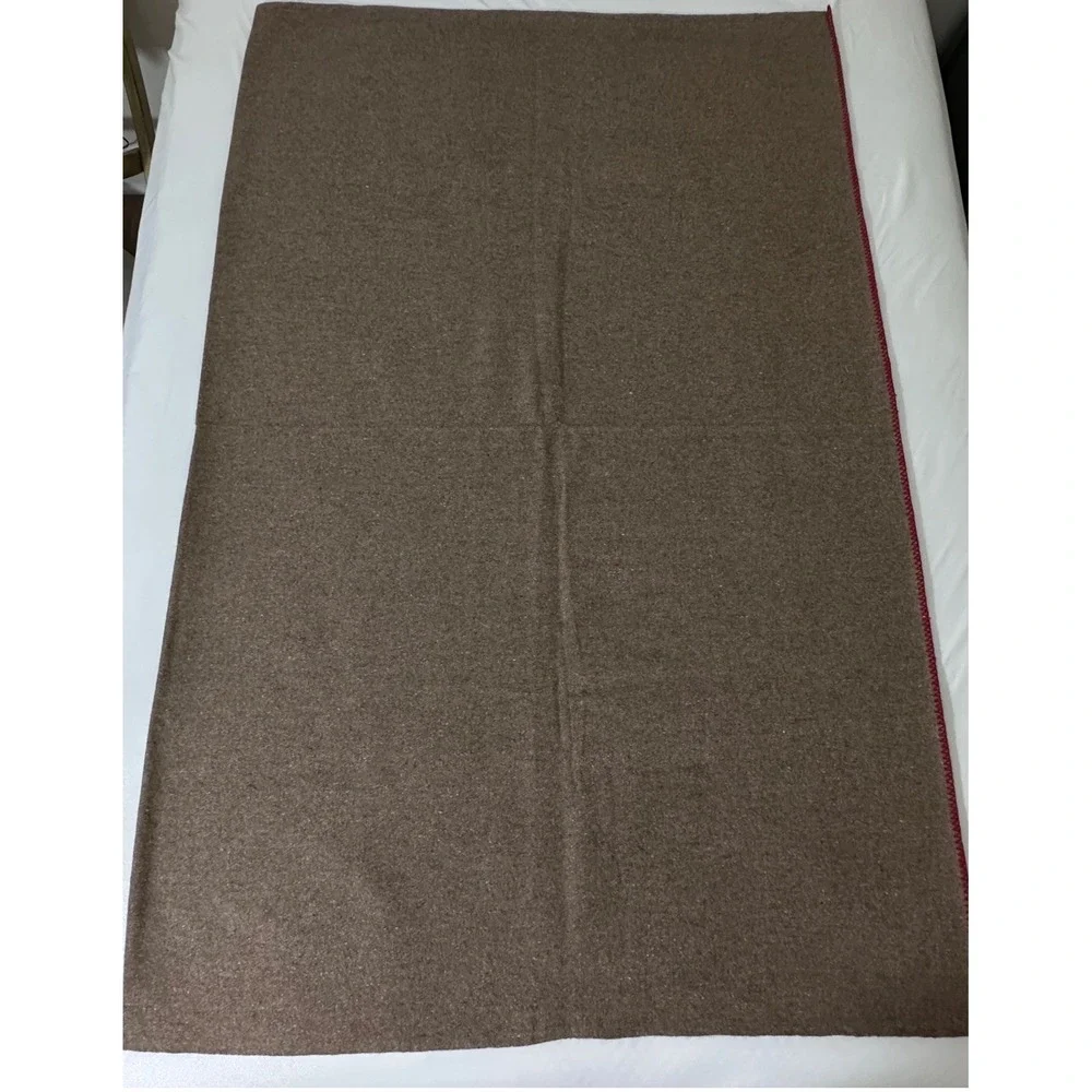 MOC Brown Wool Blend Military Heavy Duty Outdoor Blanket Camping Survival 60x39